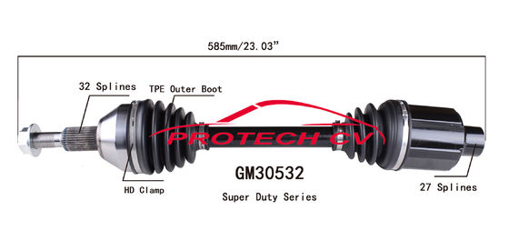 GM30532 CV Axle Assembly Heavy Duty Clamp TPEE Boot  Cold Forging Grinding Process Technology EXTREME Weather Unit
