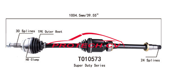 TO10573 CV Axle Assembly Heavy Duty Clamp TPEE Boot  Cold Forging Grinding Process Technology EXTREME Weather Unit
