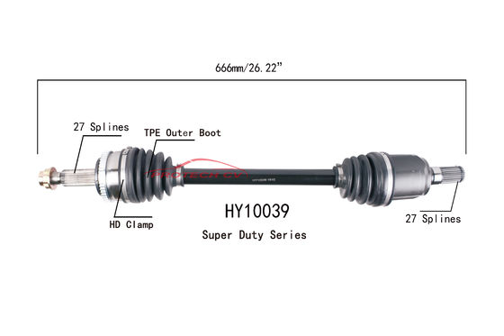 HY10039 CV Axle Assembly Heavy Duty Clamp TPEE Boot  Cold Forging Grinding Process Technology EXTREME Weather Unit