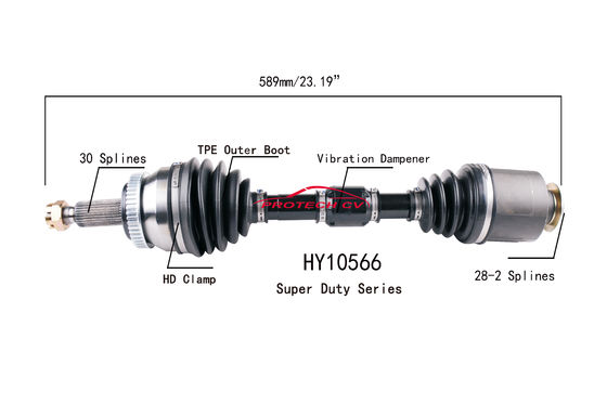 HY10566 CV Axle Assembly Heavy Duty Clamp TPEE Boot  Cold Forging Grinding Process Technology EXTREME Weather Unit
