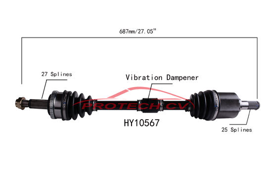 HY10567 CV Axle Assembly Heavy Duty Clamp TPEE Boot  Cold Forging Grinding Process Technology EXTREME Weather Unit