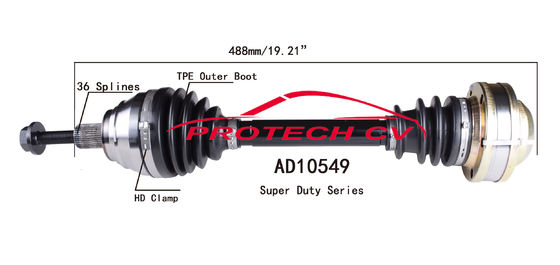 AD10549 CV Axle Assembly Heavy Duty Clamp TPEE Boot  Cold Forging Grinding Process Technology EXTREME Weather Unit