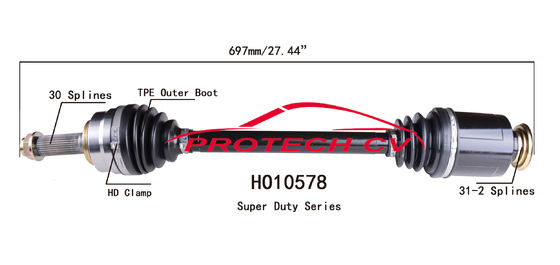 HO10578 CV Axle Assembly Heavy Duty Clamp TPEE Boot  Cold Forging Grinding Process Technology EXTREME Weather Unit