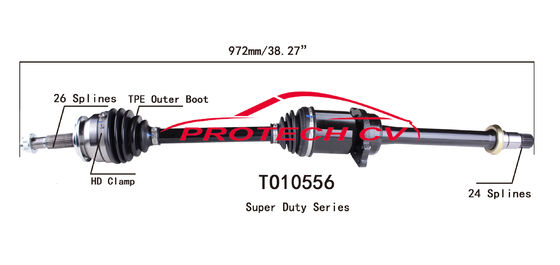 TO10556 CV Axle Assembly Heavy Duty Clamp TPEE Boot  Cold Forging Grinding Process Technology EXTREME Weather Unit