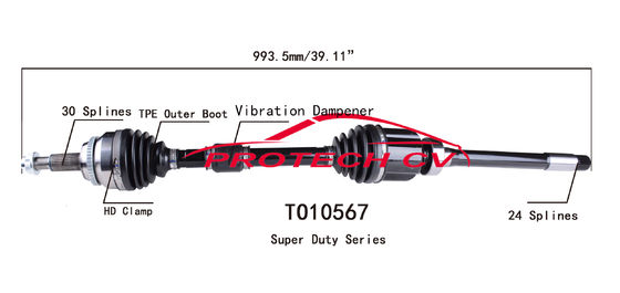 TO10567 CV Axle Assembly Heavy Duty Clamp TPEE Boot  Cold Forging Grinding Process Technology EXTREME Weather Unit