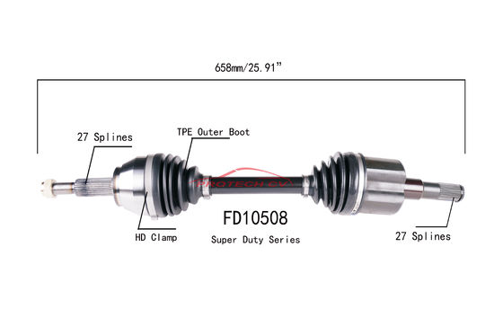 FD10508 CV Axle Assembly Heavy Duty Clamp TPEE Boot  Cold Forging Grinding Process Technology EXTREME Weather Unit