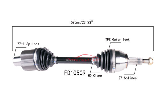 FD10509 CV Axle Assembly Heavy Duty Clamp TPEE Boot  Cold Forging Grinding Process Technology EXTREME Weather Unit