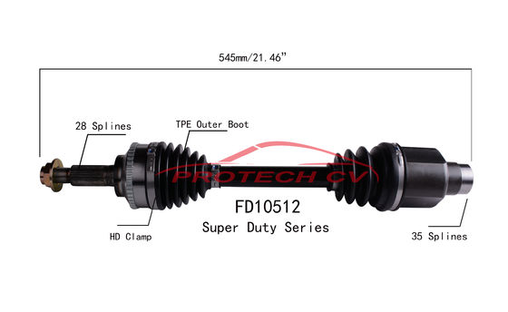 FD10512 CV Axle Assembly Heavy Duty Clamp TPEE Boot  Cold Forging Grinding Process Technology EXTREME Weather Unit