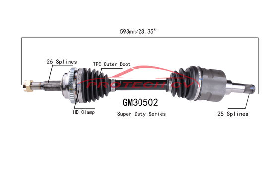 Heavy Duty Clamp TPEE Boot GM30502 CV Axle Assembly  Cv Drive Shaft
