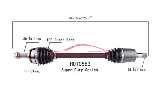 Ho10583 CV Axle Assembly Heavy Duty Clamp TPEE Boot  Extreme Weather Unit