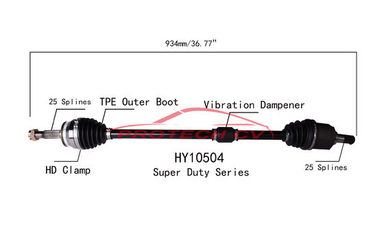 HY10504 CV Axle Assembly TPEE Boot Cold Forging Grinding Process Technology