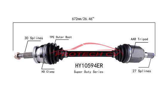 HY10594ER Front Left Cv Axle Shaft Assembly Hyundai Sonata 2.4L EXTREME Weather Unit