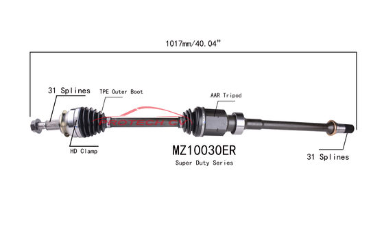 MZ10030ER Axle Shaft Assembly Mazda Front Right Cv Axle Shaft EXTREME Weather Unit
