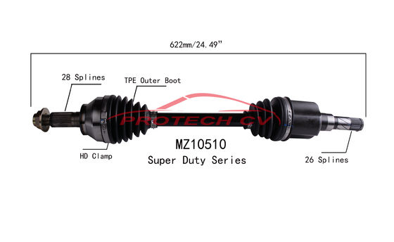 MZ10510 Cv Axle Shaft Assembly Mazda Front Left Cold Forging Grinding Process
