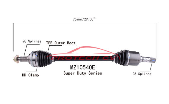 MZ10540E Cv Axle Assy Heavy Duty Clamp Mazda Miata Mazda Miata EXTREME Weather Unit