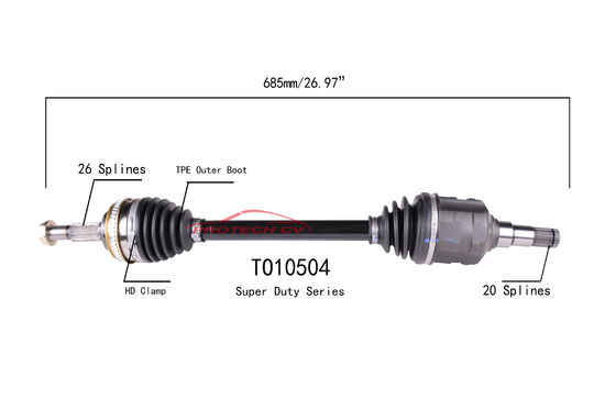 Toyota Camry 2.2L L4 Right Side Cv Axle Shaft Assembly Cold Forging Grinding