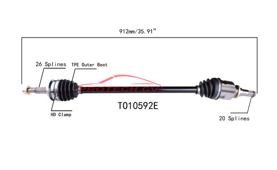 2012-2020 Toyota Front Right Axle Shaft Assembly 20CrMnTi Steel Heat Treatment
