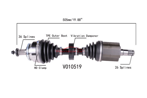 Volvo C70 CV Axle Joint Front Left Axle Shaft Assembly EXTREME Weather Unit