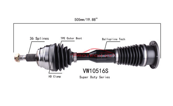Volkswagen Heavy Duty TPEE Boot CV Joint Forging Cv Shaft Assembly
