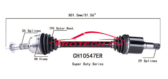 Ram ProMaster 1500 CV Joint Forging OE Steel CV Axle Assembly Heavy Duty Clamp