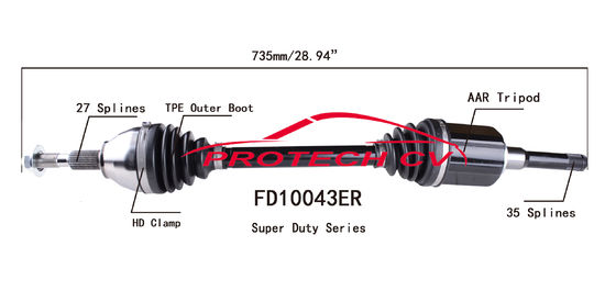 2015-2018 Ford Edge Front Drive Axle Assembly Front Left Cv Axle EXTREME Weather Unit