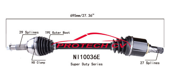 2011-2017 Nissan Right Front Drive Axle Cv Shaft Assembly EXTREME Weather Unit
