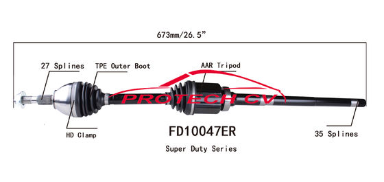 2015-2018 Ford Right Side Cv Axle Heavy Duty Clamp Cv Drive Shaft