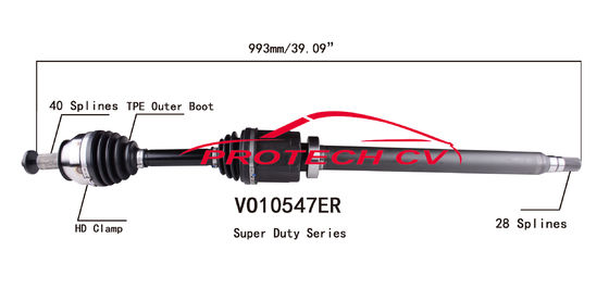 Volvo S60 Front Drive Axle Assembly Heavy Duty Clamp TPEE Boot EXTREME Weather Unit