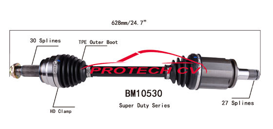 Joint Cv Drive Shaft Axle Heavy Duty Clamp TPEE Boot Right Front Cv Shaft