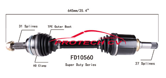 FD10560 Cv Complete Assembly TPEE Boot OE Steel Front Right Cv Axle Shaft