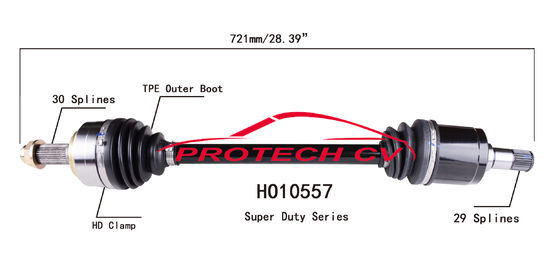 Odyssey Front Drive Axle Assembly 20crmnti Steel HO10557 Heavy Duty Clamp Tpee Boot
