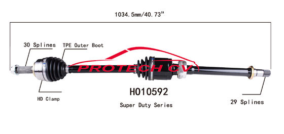 HO10592 Front Drive Axle Assembly Honda Pilot Shaft Cv Joint TPEE Boot