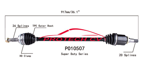 PO10507 Front Drive Axle Assembly TPEE Boot Pontiac CV Axle Assembly
