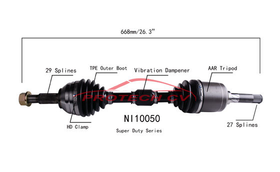 NI10050 Rogue Axle Cv Shaft Assembly TPEE Boot Front Right Cv Joint