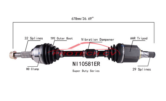NI10581ER Front Drive Axle Assembly Murano Cv Complete Assembly