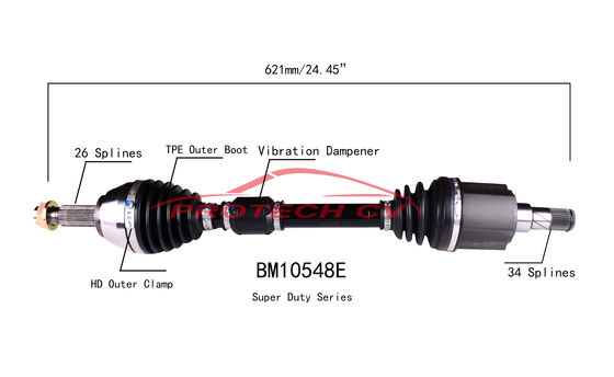 BM10548E CV Axle Assembly Heavy Duty Clamp TPEE Boot  Cold Forging Grinding Process Technology EXTREME Weather Unit