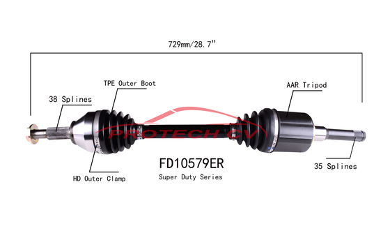 FD10579ER CV Axle Assembly Heavy Duty Clamp TPEE Boot  Cold Forging Grinding Process Technology EXTREME Weather Unit