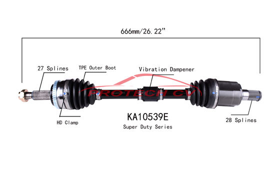 KA10539E CV Axle Assembly Heavy Duty Clamp TPEE Boot  Cold Forging Grinding Process Technology EXTREME Weather Unit