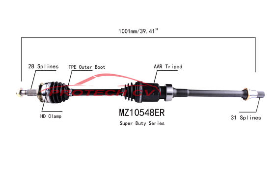 CV Assembly Drive Shaft Axle Heavy Duty Clamp TPEE Boot 2488cc Mazda 3 Drive Shaft