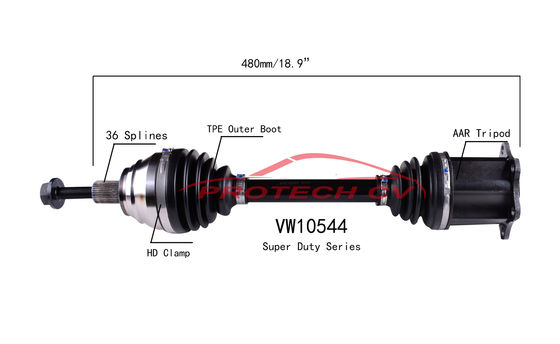 VW10544 Cv Axle Assy Audi A3 Drive Shaft Front Left Cold Forging Grinding