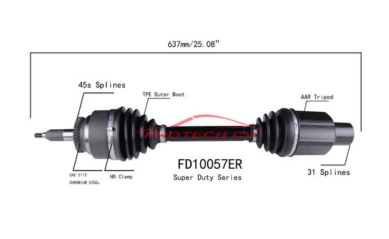 FD10057ER CV Drive Shaft 2010-2014 Ford TPEE Boot Cv Joint Driveshaft