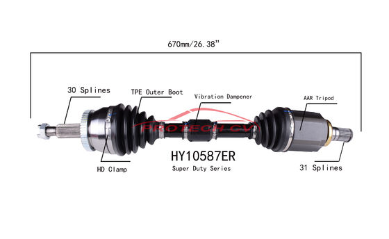HY10587ER CV Drive Shaft 2007-2012 Hyundai Veracruz Axle Assembly