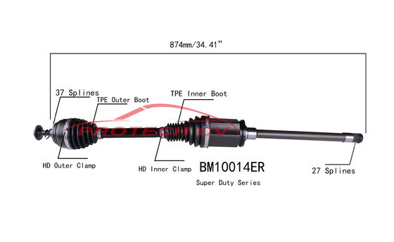 BMW 535i CV Drive Shaft Axle Heavy Duty Clamp TPEE Boot EXTREME Weather Unit