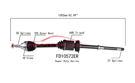 3.5L V6 CV Shaft Assembly 2011-2014 Ford Explorer Drive Shaft TPEE Boot