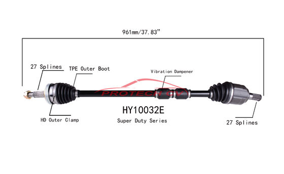 Hyundai 2.4L CV Drive Shaft Front Drive Shaft Cv Joint Cold Forging Grinding Process