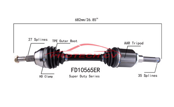 2014-2020 Ford Front Left Cv Axle Assy Heavy Duty Clamp TPEE Boot EXTREME Weather Unit