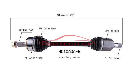 HO10606ER CV Axle Shaft Assembly Acura 3.0L Front Left Cv Axle Heavy Duty Clamp