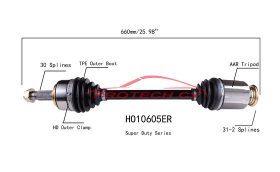 Crosstour 3.5L Front Right Cv Axle Shaft Assy Cold Forging Grinding Process