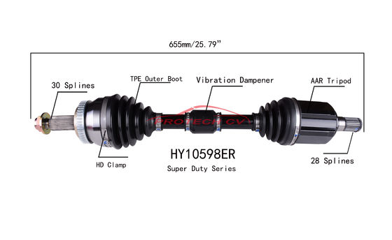 Hyundai Azera CV Axle Shaft Assembly Cv Axle Left And Right Cold Forging Grinding