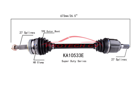 2.4L Kia Optima Cv Complete Assembly Front Left Cv Axle Cold Forging Grinding Process